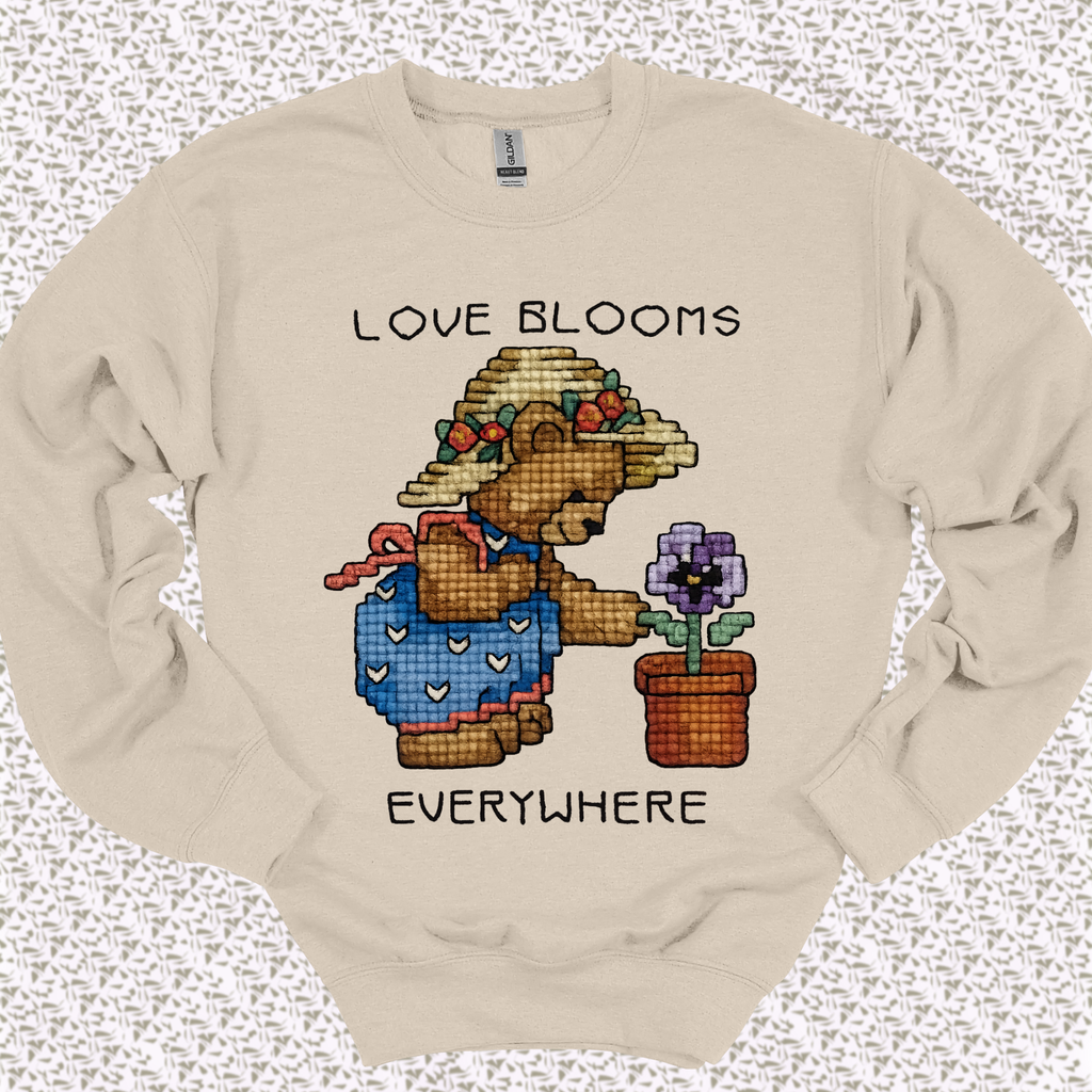 Love Blooms FAUX Cross Stitch