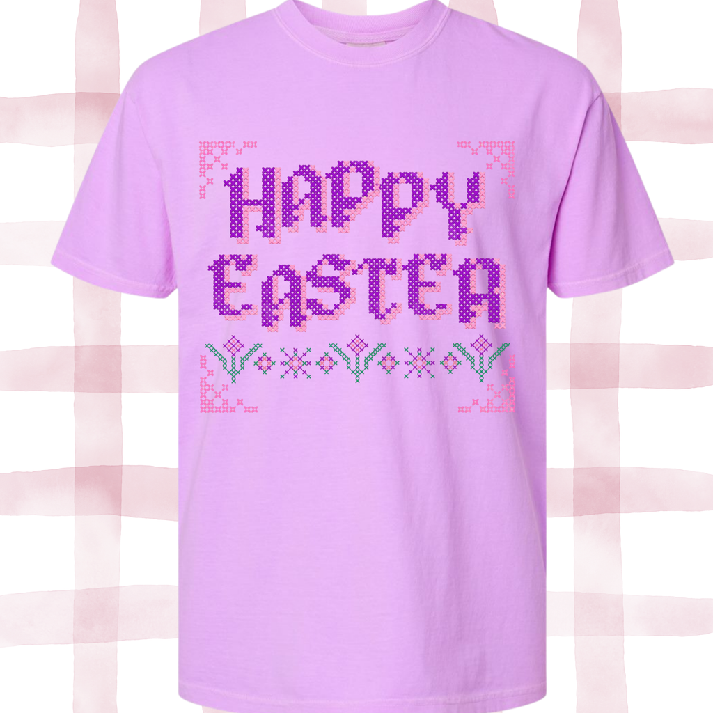 Happy Easter FAUX Cross Stitch