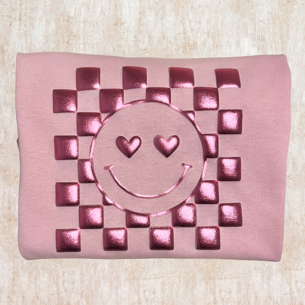 Checkered Smiley METALLIC Puff