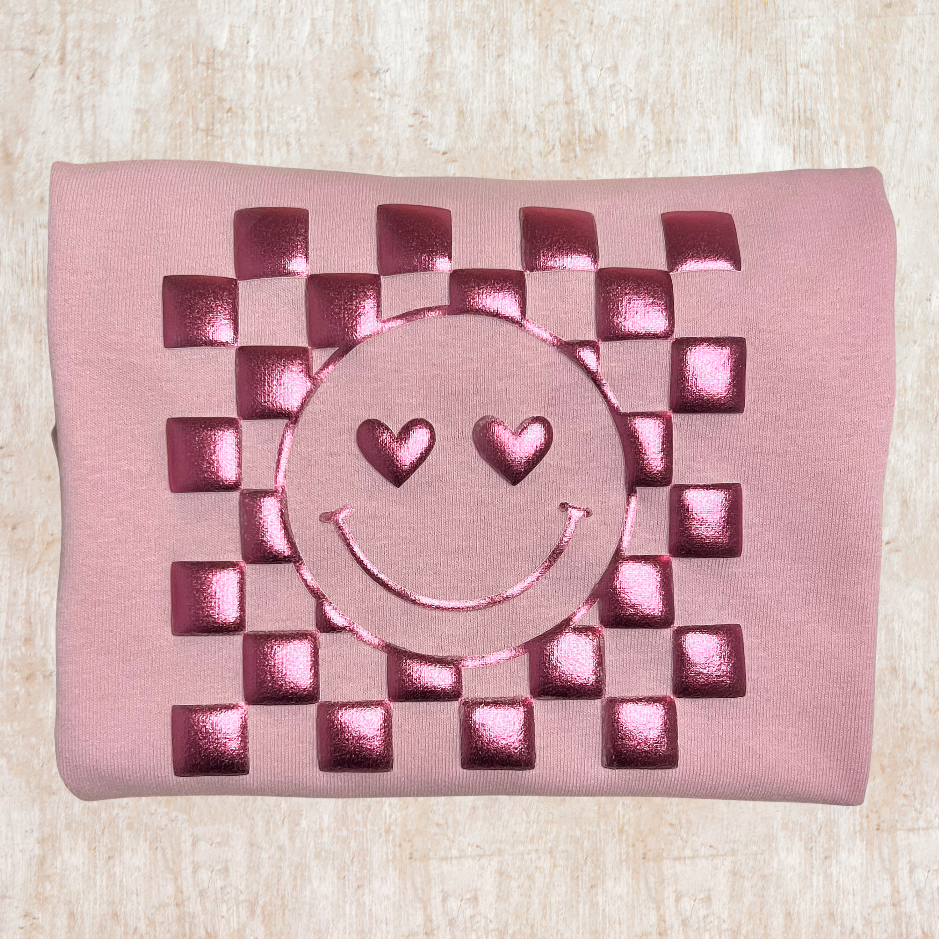 Checkered Smiley METALLIC Puff